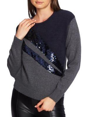 1.state Sequin Crewneck Sweater
