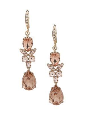 Givenchy Goldtone And Crystal Double Drop Earrings