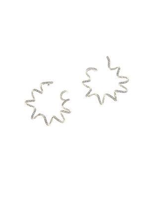 Oscar De La Renta Small Pave Crystal Spiral Earrings