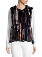 Surell Multicolored Rabbit Fur Vest