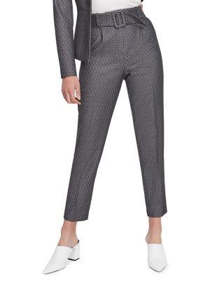 Miss Selfridge Metallic Jaquard Belted Trousers
