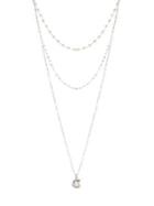 Carolee Silverplated And 3-3.5mm & 8mm Freshwater Pearl Multi-strand Rosary Chain Necklace