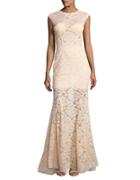 Betsy & Adam Floral Laced Mermaid Gown