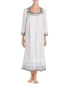 Eileen West Embroidered Cotton Caftan