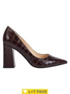 Marc Fisher Ltd Jenny Embossed Leather Pointy Block Pumps