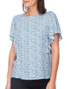 B Collection By Bobeau Acacia Flutter Sleeve Top