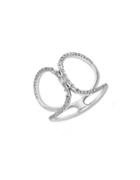 Effy Classique Diamond And 14k White Gold Cutout Ring