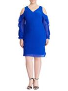 Lauren Ralph Lauren Plus Cold-shoulder Ruffle-sleeve Dress