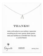 Dogeared Sterling Silver Thanks Wishbone Necklace
