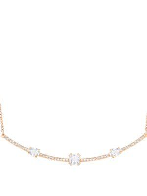 Gray Swarovski Crystal And Rose Gold Necklace