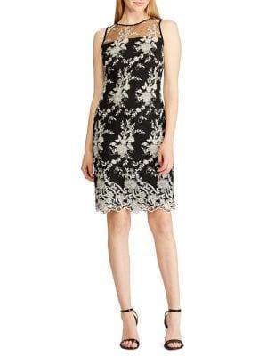 Lauren Ralph Lauren Mesh-yoke Lace Dress
