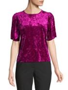 Highline Collective Puffed-sleeve Velvet Top