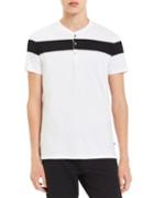 Calvin Klein Short-sleeve Engineered Chest Stripe Cotton Henley