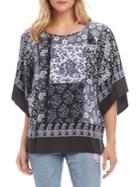 Karen Kane Modern Sleeve Patch Border Crepe Top
