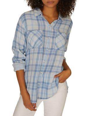 Sanctuary Plaid Cotton Button-down Shirt