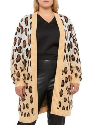 Addition Elle Michel Studio Plus Jacquard Loose Cardigan