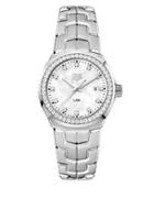 Tag Heuer Link 0.792 Tcw Diamonds, Mother-of-pearl And Stainless Steel Bracelet Watch