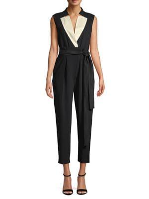 Marella Tied Contrast Starneck Jumpsuit