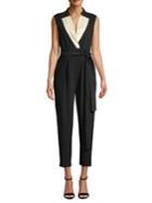 Marella Tied Contrast Starneck Jumpsuit