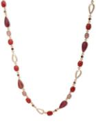 Anne Klein Mother-of-pearl & Crystal Single Strand Necklace