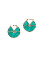 Vince Camuto Crystal And Jasper Stone Hoop Earrings