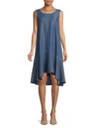 Lord & Taylor Plus Ruffled Hi-lo Shift Dress