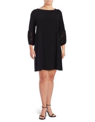 Gabby Skye Plus Three-quarter Bell Sleeve Sheath Dress