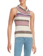 Free People Striped Cowlneck Top