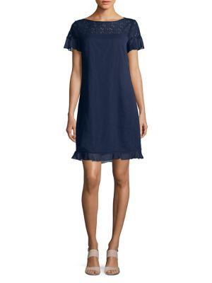 Karl Lagerfeld Paris Short-sleeve Ruffle Shift Dress