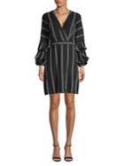Laundry By Shelli Segal Striped Tiered-sleeve Shift Dress