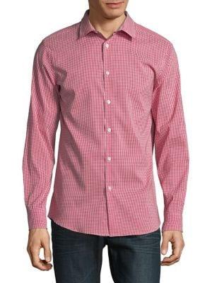 Perry Ellis Slim-fit Mini Check Total Stretch Shirt