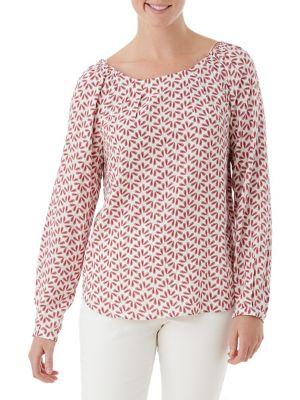 Olsen Ethno Loung Leaf-print Blouse