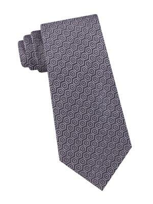 Calvin Klein Hexagon & Dot-print Silk Tie