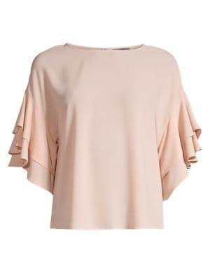 Vince Camuto Drop-shoulder Tiered-ruffle Top