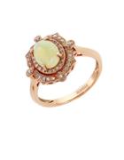 Effy 14k Rose Gold Opal And Diamond Ring