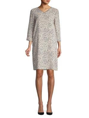 Max Mara Printed V-neck Shift Dress