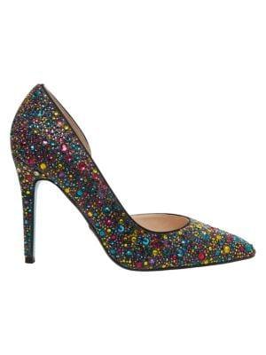 Betsey Johnson Hazil Embellished Satin D'orsay Pumps