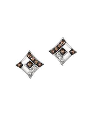 Le Vian Chocolatier 14k Vanilla Gold, Chocolate Diamonds & Vanilla Diamonds Earrings