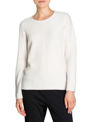 Olsen Texture Block Crewneck Sweater