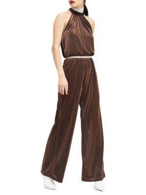 Miss Selfridge Metallic Highnneck Jumpsuit