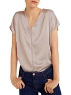 Mango Satin Panel T-shirt