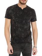 Buffalo David Bitton Regular-fit Kiflow Acid-wash Splitneck Tee