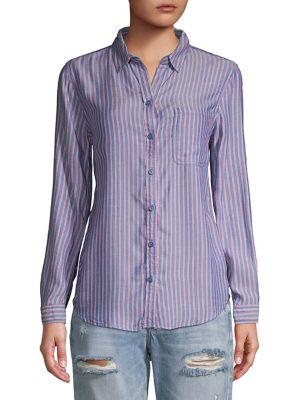 Beach Lunch Lounge Striped Button-down Shirt
