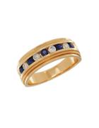 Lord & Taylor 0.34tcw Diamond, Sapphire And 14k Yellow Gold Ring