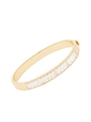 Sole Society Goldtone And Crystal Hinge Stone Bracelet