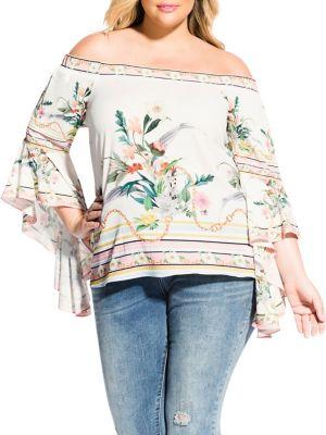 City Chic Plus Primavera Off-the-shoulder Top