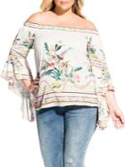 City Chic Plus Primavera Off-the-shoulder Top