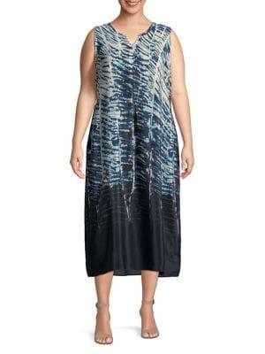 Nic+zoe Plus Tinago Printed Sleeveless Dress