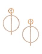 Swarovski Crystal & Rose Gold Hoop Earrings- 2in