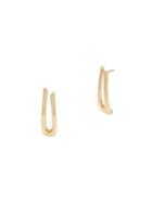 Robert Lee Morris Soho Gray Mood Goldtone Sculptural Open U Drop Earrings